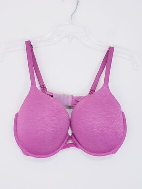 Victoria's Secret Padded Perfect Coverage Bra Size 38D Pink Violet Heather